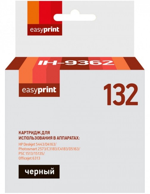 Струйный картридж EasyPrint C9362HE для принтеров HP Deskjet 5443, D4163, 2573, C3183, C4183, D5163, 1513, 1513S, 6313, черный, 220 страниц
