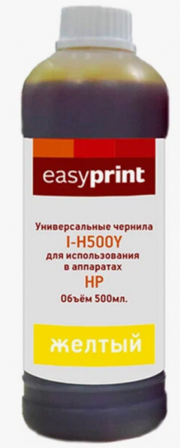Чернила EasyPrint I-H500Y универсальные для принтеров HP и Lexmark (500мл.) желтые