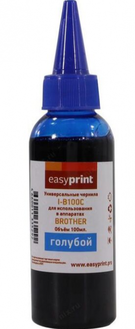 Чернила EasyPrint I-B100C универсальные для принтеров Brother (100мл.) голубые