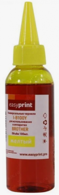 Чернила EasyPrint I-B100Y универсальные для принтеров Brother (100мл.) желтые