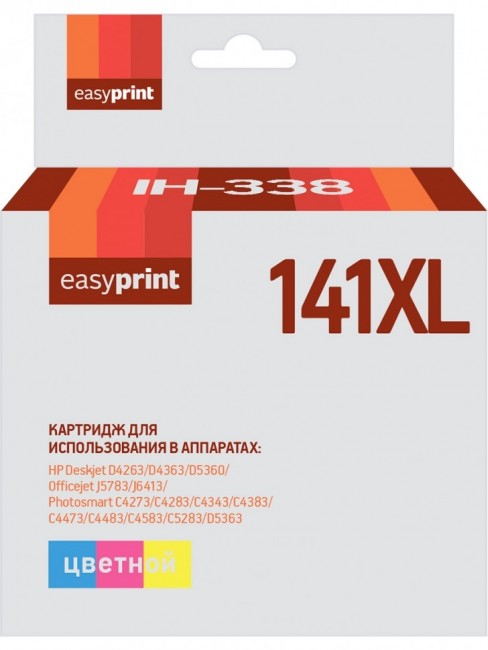 Струйный картридж EasyPrint CB338HE для принтеров HP Deskjet D4260, D4263, Officejet J5730, J5783, Photosmart C4205, C4270, цветной, 520 страниц