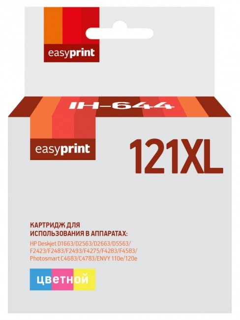 Струйный картридж EasyPrint CC644HE для принтеров HP Deskjet D1660, D1663, F4483, F4583, Photosmart C4670, цветной, 440 страниц