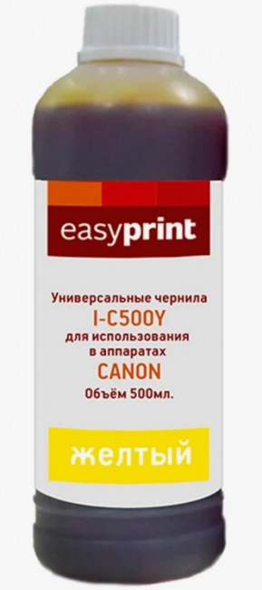 Чернила EasyPrint I-C500Y универсальные для принтеров Canon (500мл.) желтые